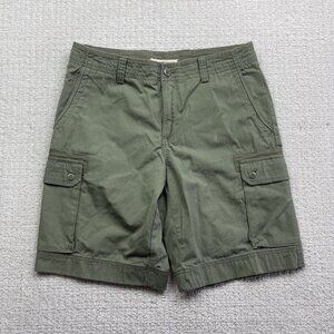 Y2K Tommy Hilfiger TH Cargo Shorts Military Green Tech Pockets Utility Men Sz 33